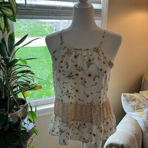Small paper Crane brand dressy flower tank